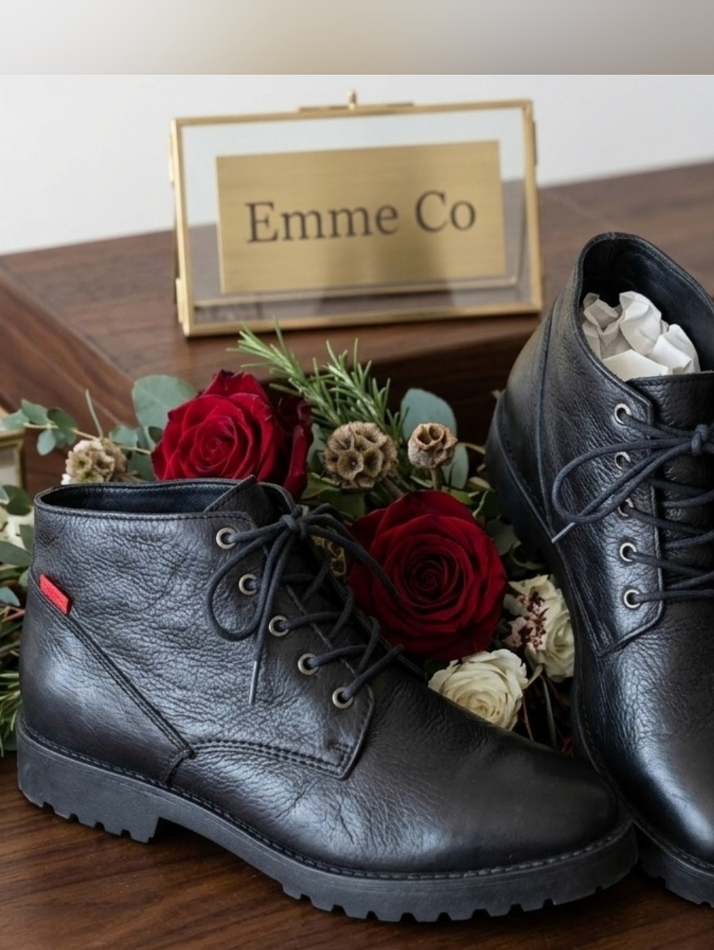 Women's Black Lace-Up Leather Ankle Booties